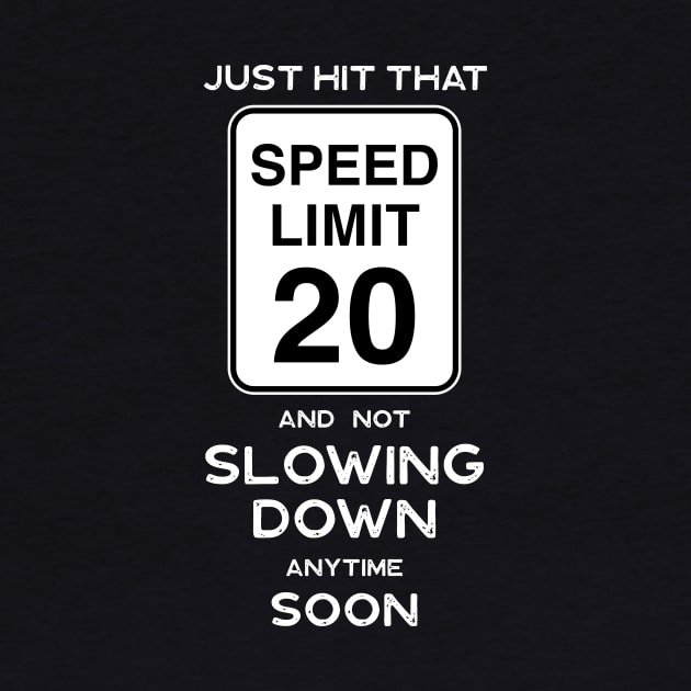 20th Birthday Gift Ideas Speed Limit 20 Sign Shirt by Possetivitees